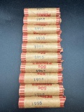 1955 Rolled Lincoln Head Cents 10 Rolls Total