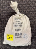 50$ U.S Mint Denver 1963 Lincon head cent