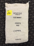 50$ U.S. Mint Lincon head cents, still sewn shut