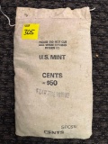 50$ U.S. Mint 1982 Lincoln head cent, still sewn shut