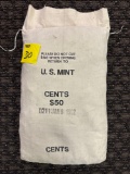 $50 U.S. Mint 1982 Lincoln head cent, still sewn shut