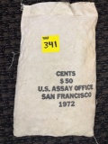 50$ U.S. 1972 San Francisco Lincon head cent, still sewn shut