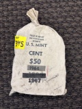 50$ U.S. Mint 1967 Rolled Lincoln head cent