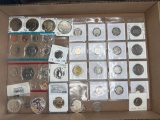 Collectors grouping of American coins, colorized American Eagle,
