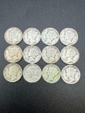 Mercury Dimes Assorted Dates bid x 12