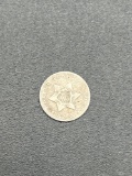 1852 3 cent silver piece