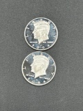 (2) 2008 Silver Proof Half Dollars D-cam