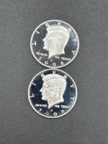 (2) 2008 Silver Proof Half Dollars d-cam