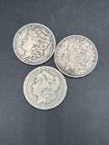 (3) O mint Pre 21 Silver dollars