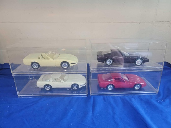 4 Vintage Plastic Corvette Promo Cars 1990s