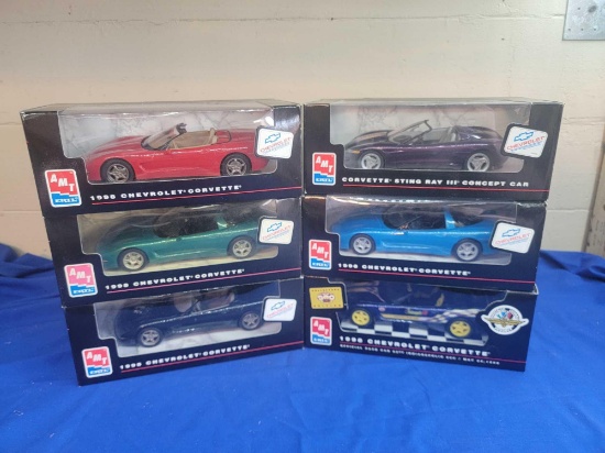 6 AMT Ertl Corvette Cars 5 Dif 1998 Sting Ray III MIB