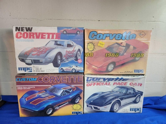 4 MPC Corvette Model Kits SEALED Custom 1978 Indy Pace Car 1988