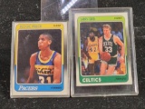 1988-89 Fleer Reggie Miller RC Rookie Card + Larry Bird