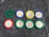 7 Kelloggs Magic Moving Eye Flicker Discs 1951 Cereal Premiums