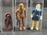 3 Vintage Star Wars Complete Figures Han Solo Chewy