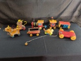 Vintage Fisher Price pull toys, animals and trains