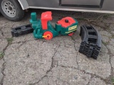 Little Tikes RR battery op ride on train with plastic track