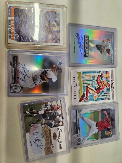 6 assorted sports cards