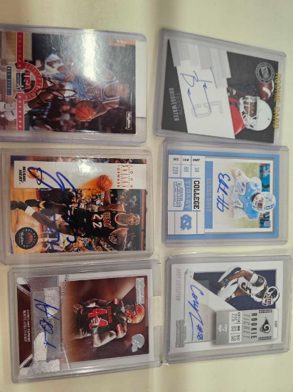 6 assorted sports cards