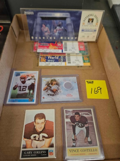 Indians and cavs tickets, few sports cards