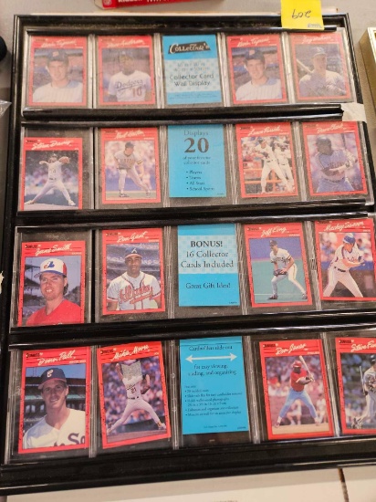Baseball cards with holder