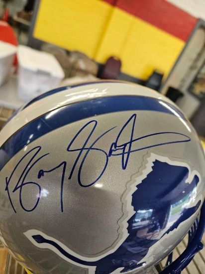 Barry Sanders signed helmet, cert