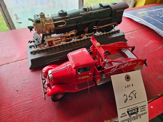 Train phone, diecast tow truck