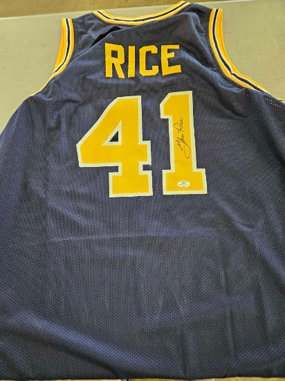 Rice signed jersey, cert