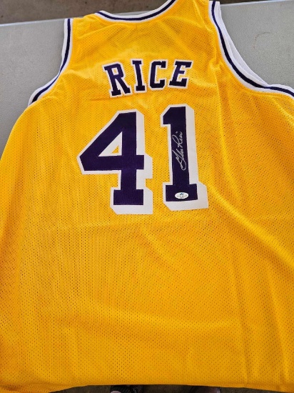 Rice signed jersey, cert