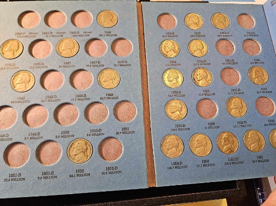 Partial book of Jefferson nickles