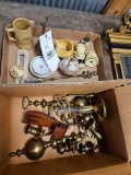 Brass items, decor