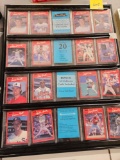 Baseball cards with holder