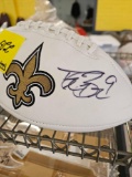 Drew Brees signed football, cert