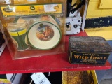 JD kids lunch set, old tobacco tin