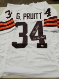 G Pruitt signed jersey, cert