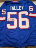 Talley signed jersey, cert