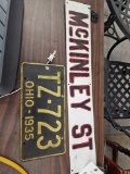 Metal McKinley sign, license plate