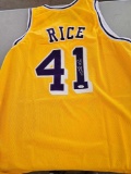 Rice signed jersey, cert