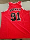 Rodman signed jersey, cert