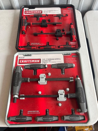 (2) Craftsman 7 Piece T-Through Handle Hex Key Sets NIB