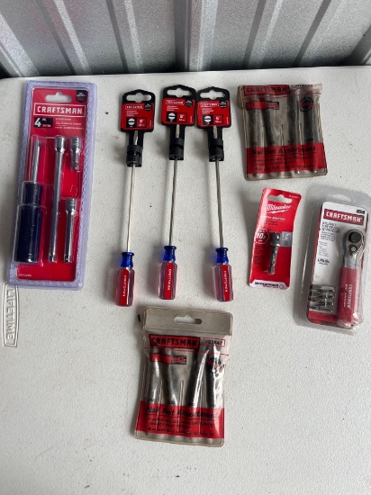 Craftsman Extension Bar Set, Screwdrivers, Nail Sets, Socket Adapter