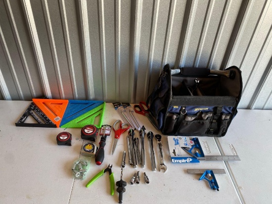 Irwin Tool Bag - Craftsman Ratchets - Squares - Tapes - X-Acto Knives