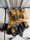 (2) DeWalt Flashlights / (3) DeWalt Battery Chargers / DeWalt Tool Bag