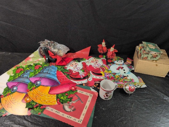 Grouping of vintage Christmas decor