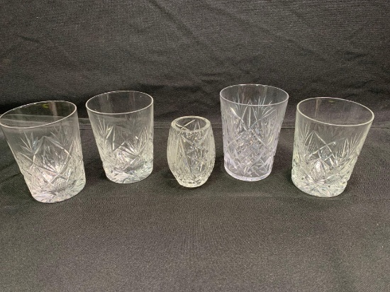 Cut glass tumblers