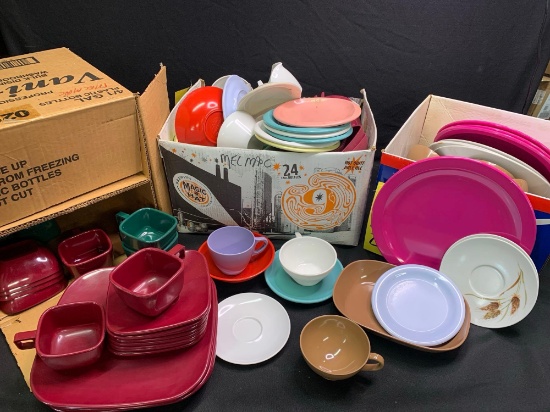 3 Boxes of MCM Melmac, Boontown, Texasware, Prolon and more