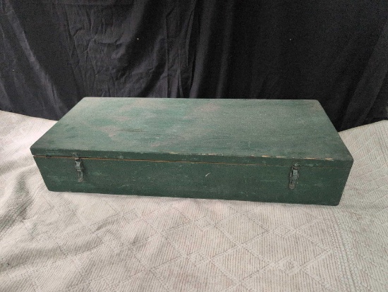 Primitive green painted foot locker