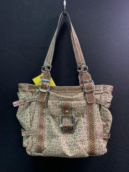 Guess oversize shoulder bag with faux snakeskin