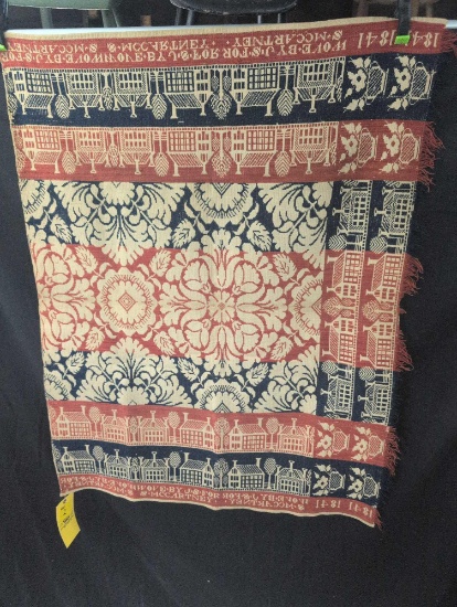 1841 dated half of a Jacquard Woven by JS for S McCartney