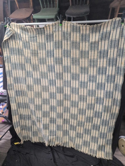 Antique Jacquard coverlet, multiple Jacquard strips